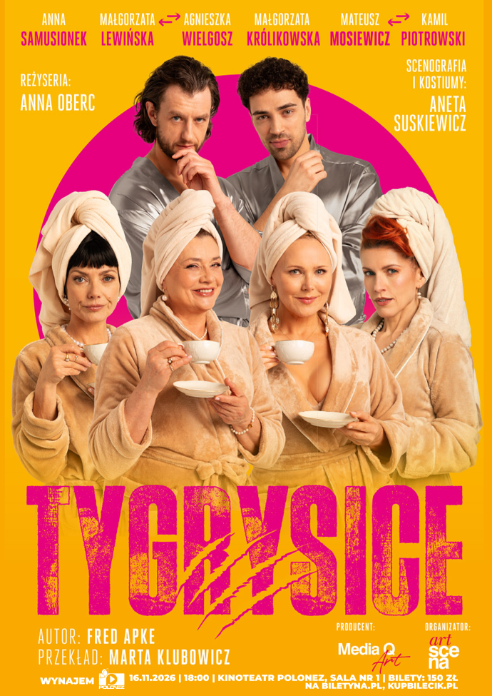 Plakat: Tygrysice. Materiał Centrum Kultury i Sztuki w Skierniewicach.